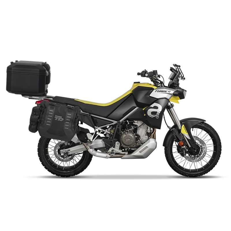 Complete set of SHAD TERRA TR40 adventure saddlebags and SHAD TERRA BLACK aluminium 55L topcase, including mounting kit SHAD Aprilia Tuareg 660