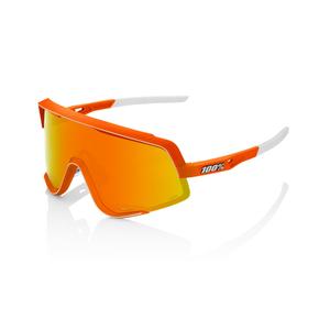 Okulary przeciwsłoneczne 100% GLENDALE Soft Tact Neon Orange pomarańczowo-biały (szkło czerwone HIPER)