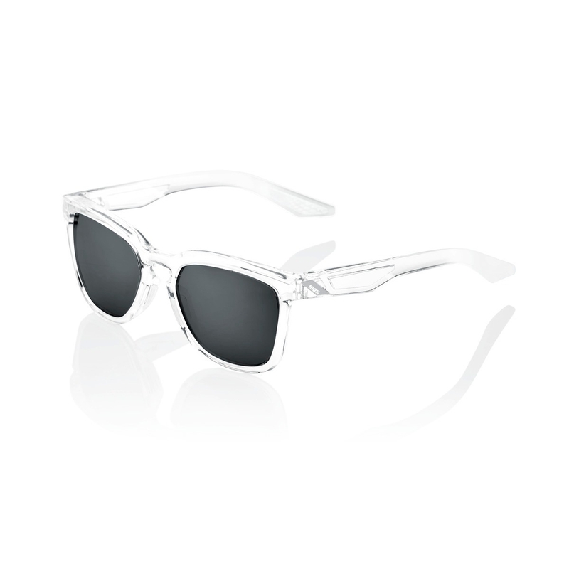 Okulary przeciwsłoneczne 100% HUDSON Polished Crystal Haze przezroczyste (czarne szkło)