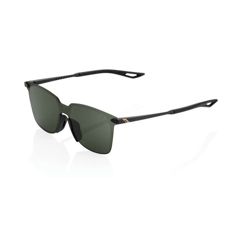 Okulary przeciwsłoneczne 100% LEGERE SQUARE Matte Black czarne (zielone soczewki)