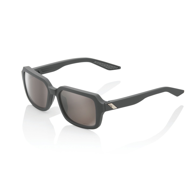 Okulary przeciwsłoneczne 100% RIDELEY Soft Tact Cool Grey (srebrne soczewki HIPER)