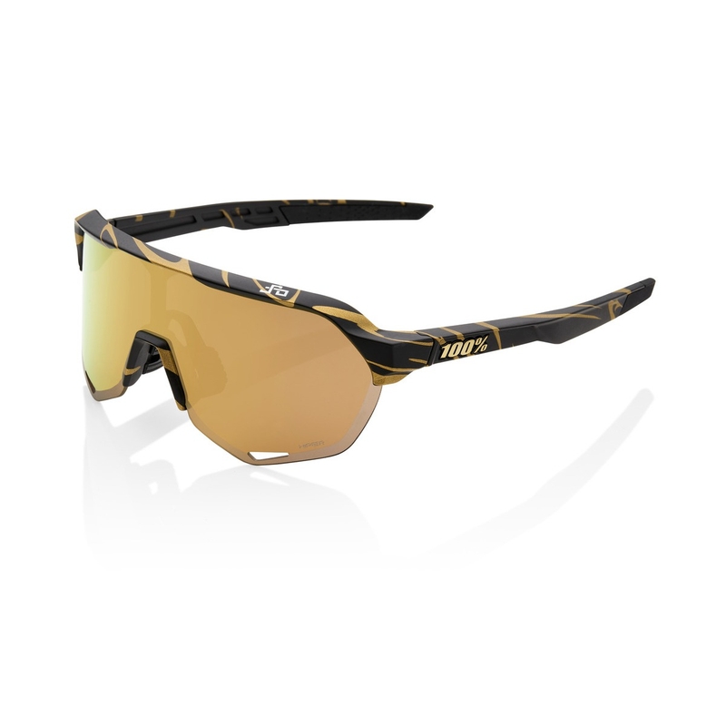 Okulary przeciwsłoneczne 100% S2 Peter Sagan LE Metallic Golg Flake black-gold (złote szkła HIPER)