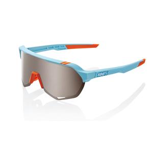 Okulary przeciwsłoneczne 100% S2 Soft Tact Two Tone orange-blue (srebrne szkła HIPER)