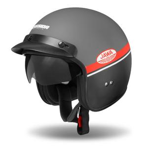 Otwarty kask motocyklowy Cassida Oxygen Jawa OHC szaro-czerwono-czarno-biały