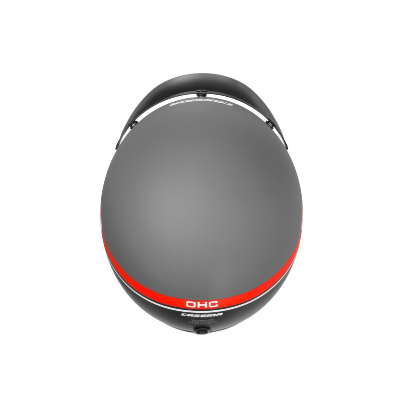 Otwarty kask motocyklowy Cassida Oxygen Jawa OHC szaro-czerwono-czarno-biały