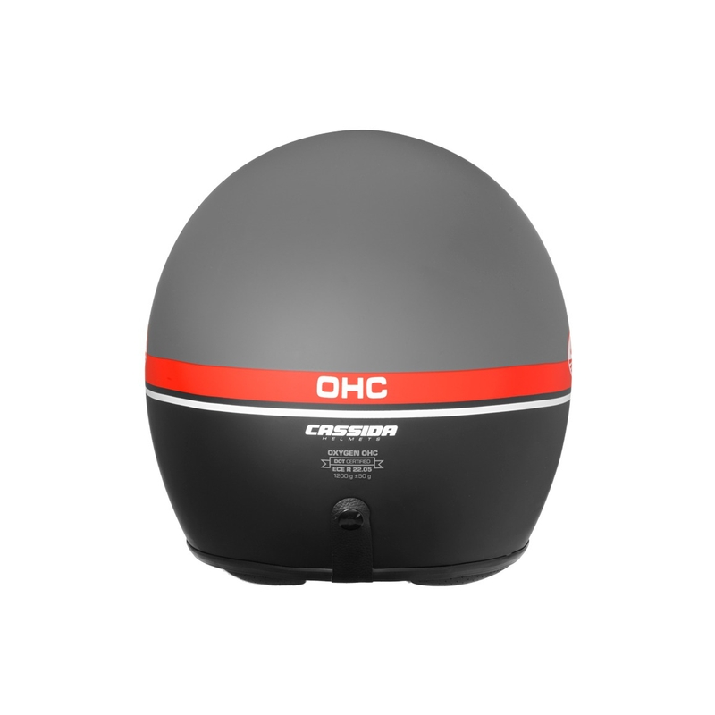 Otwarty kask motocyklowy Cassida Oxygen Jawa OHC szaro-czerwono-czarno-biały