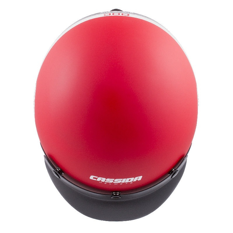 Otwarty kask motocyklowy Cassida Oxygen Jawa OHC czerwono-czarno-biały