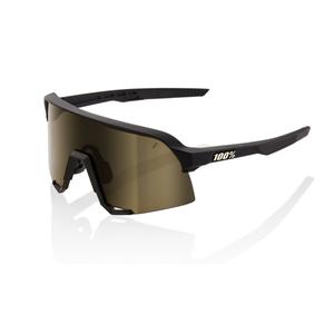 Okulary przeciwsłoneczne 100% S3 Soft Tact Black czarne (szkło złote)