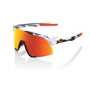 Okulary przeciwsłoneczne 100% S3 Soft Tact Grey Camo orange-black-white (czerwona chromowana szybka)