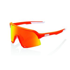 Okulary przeciwsłoneczne 100% S3 Soft Tact Neon Orange (soczewki czerwone HIPER)