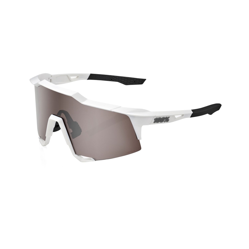 Okulary przeciwsłoneczne 100% SPEEDCRAFT biało-szare (srebrne szkła HIPER)