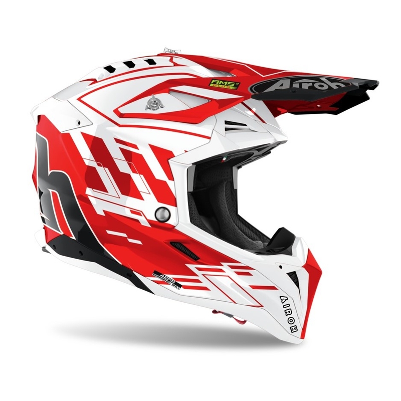 Kask motocrossowy Airoh Aviator 3.0 Rampage 2021 czerwono-biały wyprzedaż