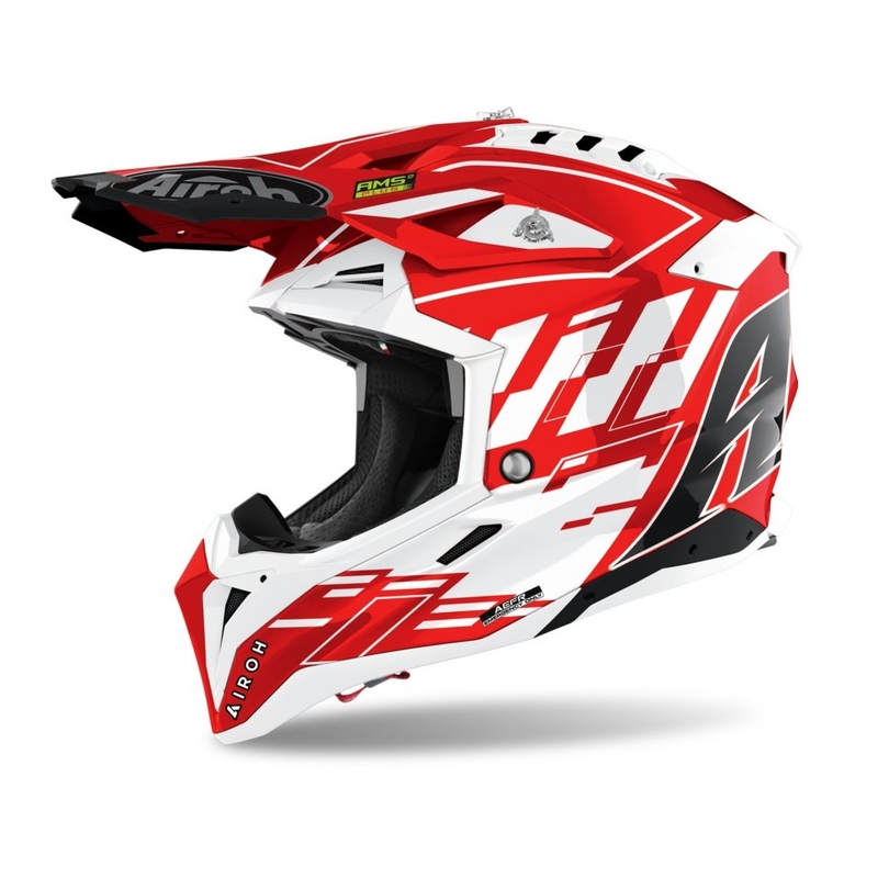 Kask motocrossowy Airoh Aviator 3.0 Rampage 2021 czerwono-biały wyprzedaż