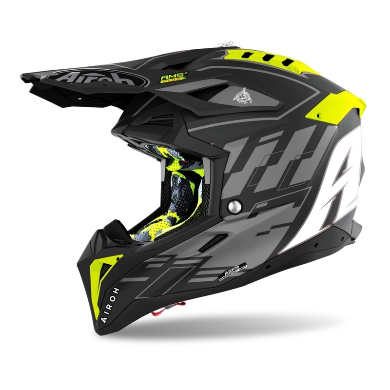 Kask motocrossowy Airoh Aviator 3.0 Rampage 2021 black-grey-fluo yellow wyprzedaż