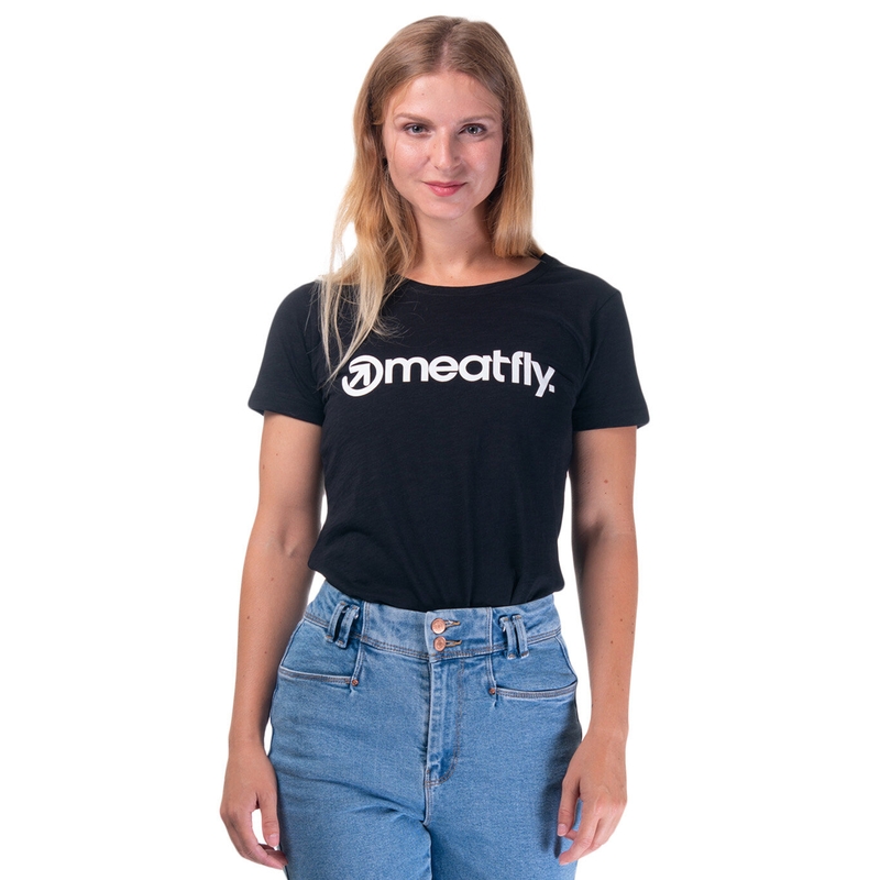 Koszulka damska Meatfly Ladies MF Logo czarna wyprzedaż