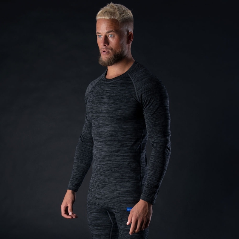 Oxford Advanced Base Layer Black-Grey Thermal T-Shirt - Long Sleeve