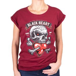 T-shirt damski czarny Serce Romantyczny Kochanek Ext czerwony