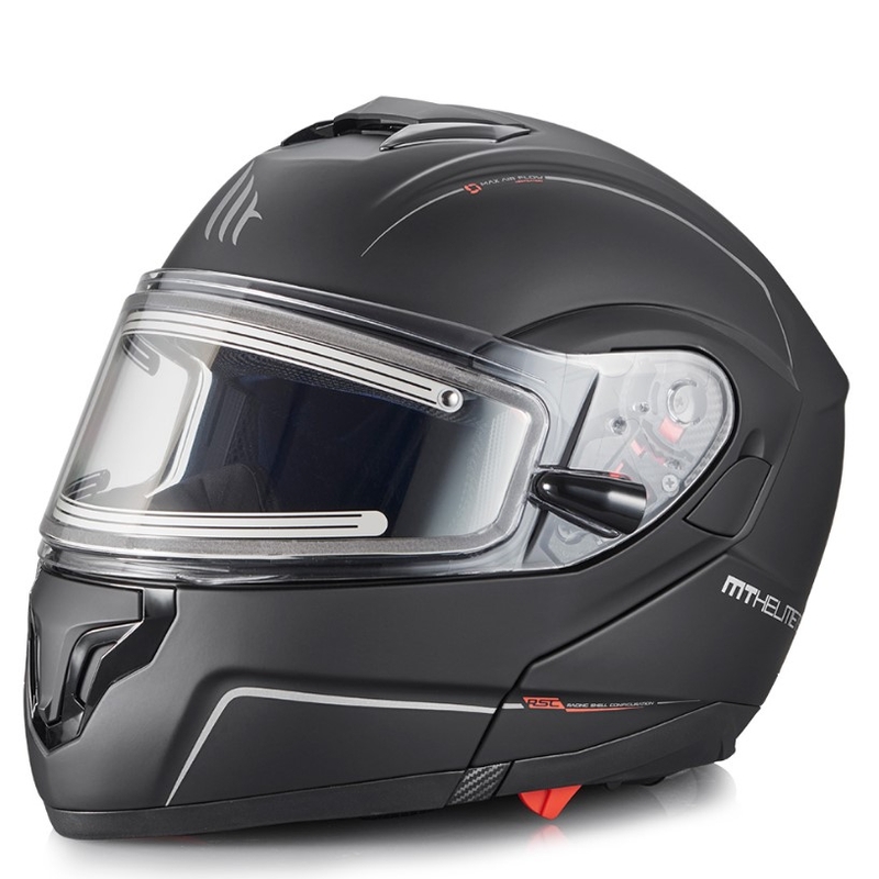 Szczękowy kask motocyklowy MT Atom czarny matowy