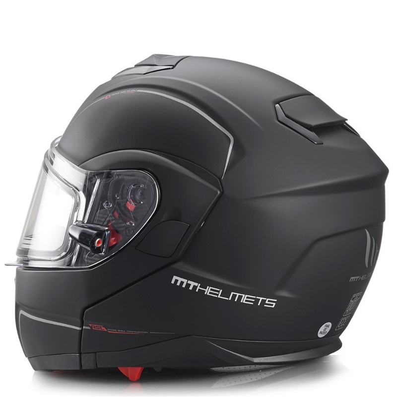Szczękowy kask motocyklowy MT Atom czarny matowy