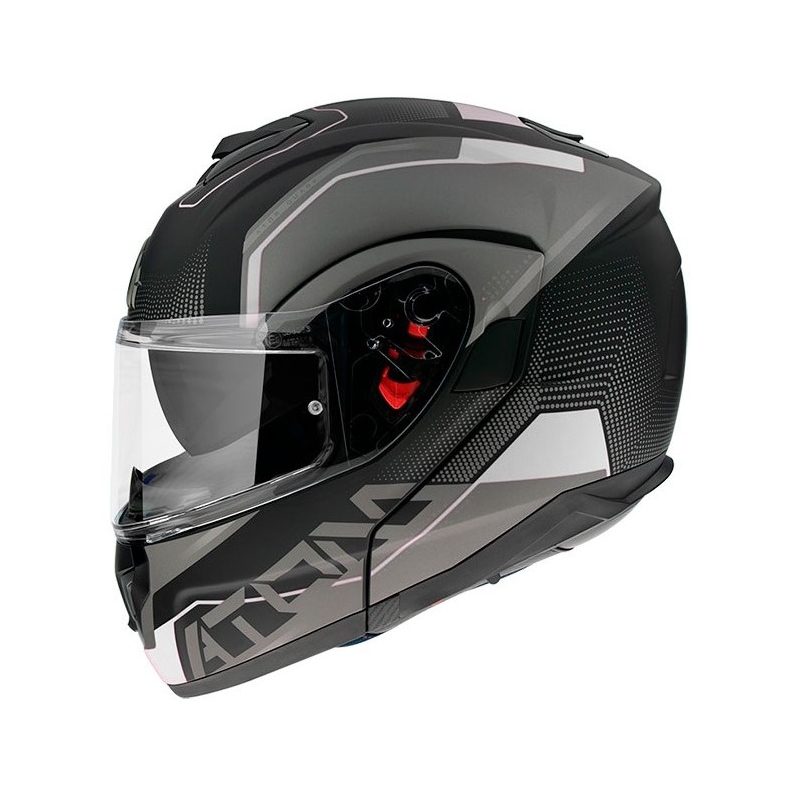 Szczękowy kask motocyklowy MT Atom SV Quark czarno-szaro-biały - II. jakość