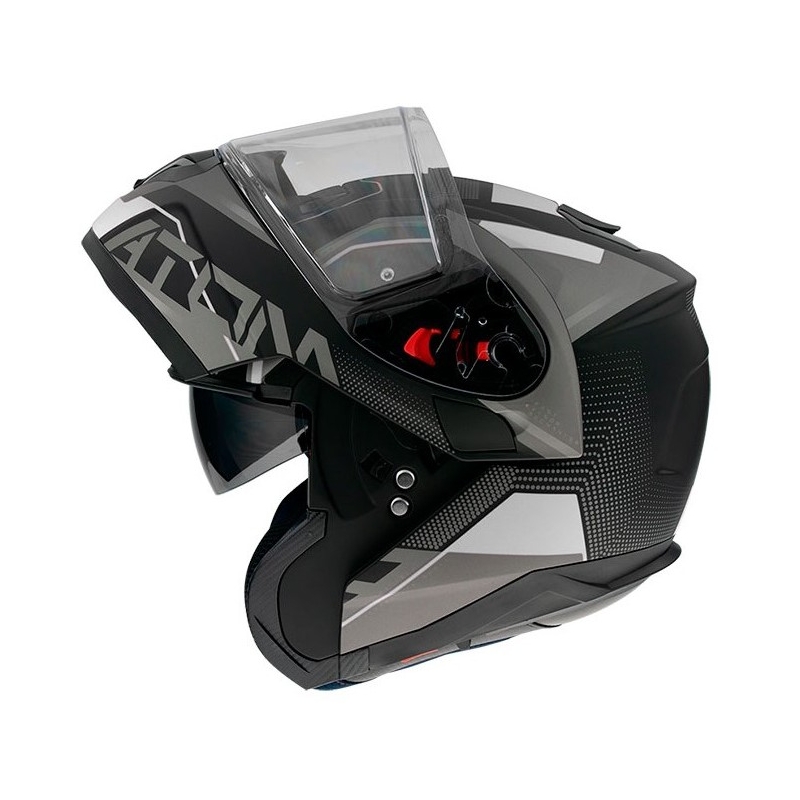 Szczękowy kask motocyklowy MT Atom SV Quark czarno-szaro-biały - II. jakość