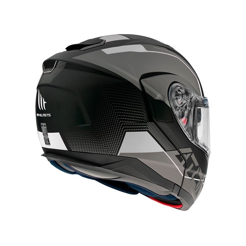 Szczękowy kask motocyklowy MT Atom SV Quark czarno-szaro-biały - II. jakość