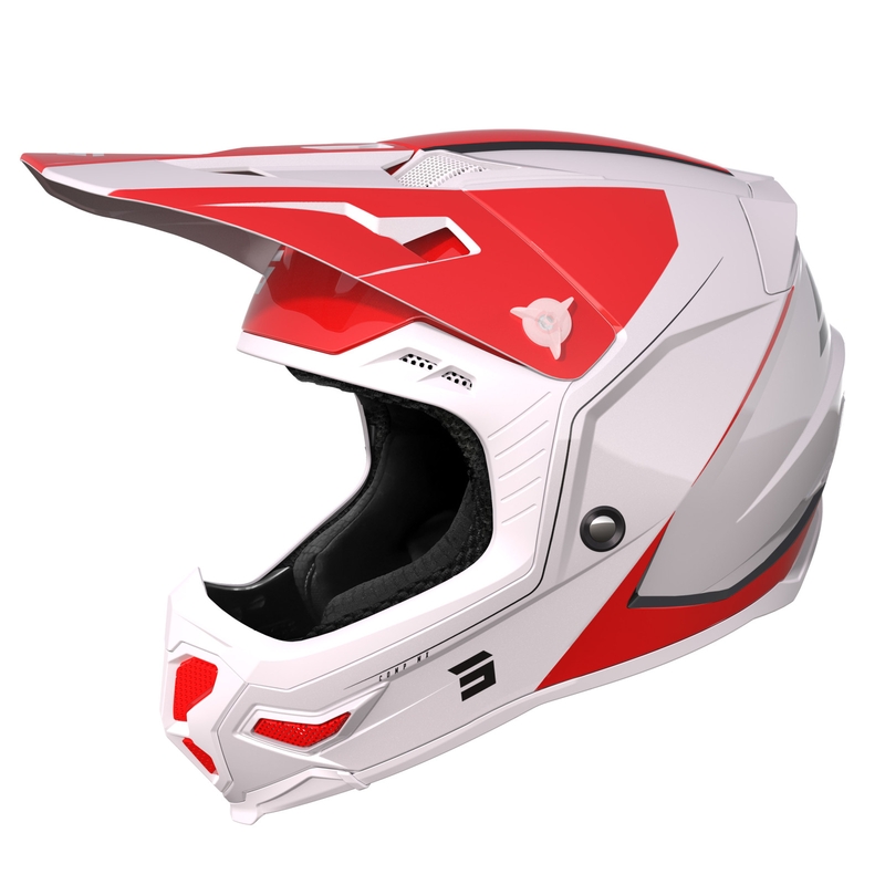 Kask motocrossowy Shot Core Comp biało-czerwony