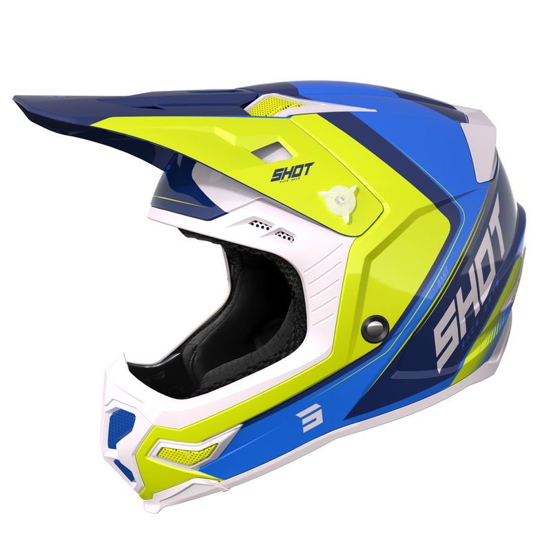 Kask motocrossowy Shot Core Fast modro biało-niebiesko-fluo żółty wyprzedaż