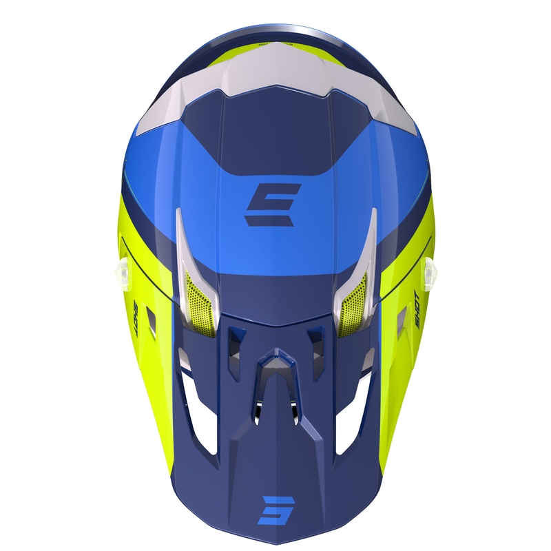 Kask motocrossowy Shot Core Fast modro biało-niebiesko-fluo żółty wyprzedaż