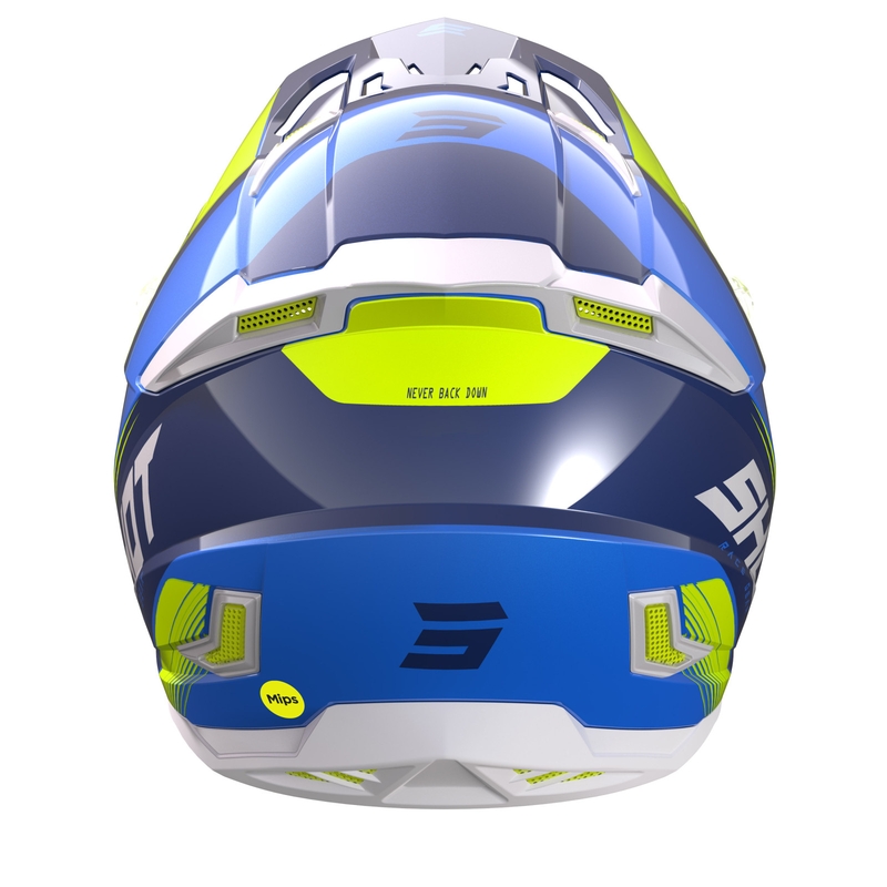 Kask motocrossowy Shot Core Fast modro biało-niebiesko-fluo żółty wyprzedaż