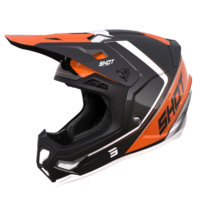 Kask motocrossowy Shot Core Fast czarny-biały-pomarańczowy
