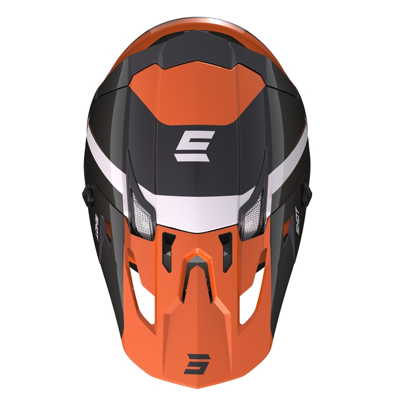 Kask motocrossowy Shot Core Fast czarny-biały-pomarańczowy