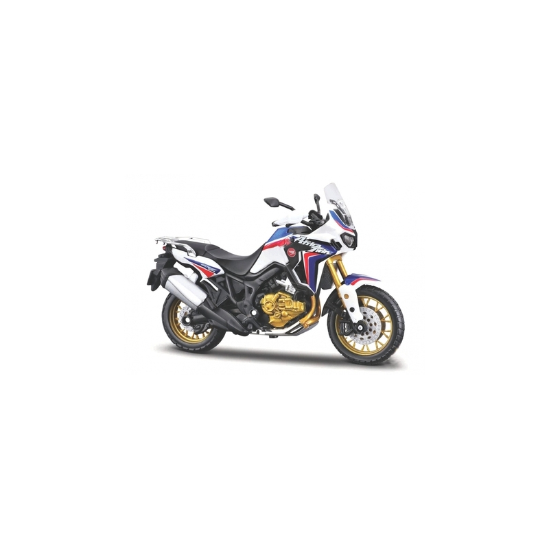 Model motocykla Maisto Honda African Twin biało-niebiesko-czerwony
