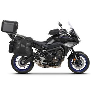 Complete set of SHAD TERRA TR40 adventure saddlebags and SHAD TERRA BLACK aluminium 48L topcase, including mounting kit SHAD YAMAHA MT-09 Tracer / Tracer 900