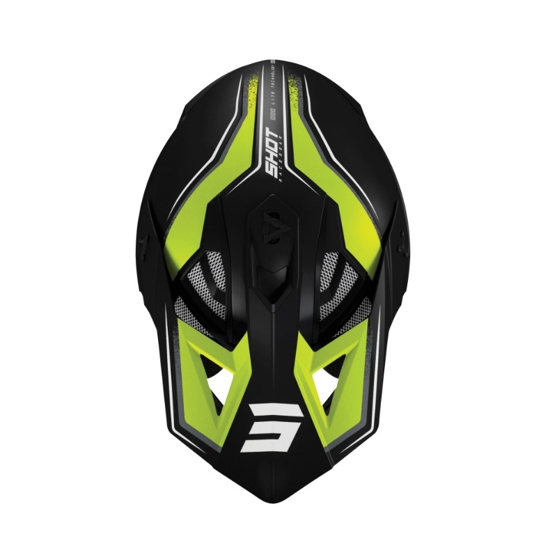 Kask motocrossowy Shot Lite Prism czarno-biało-żółty