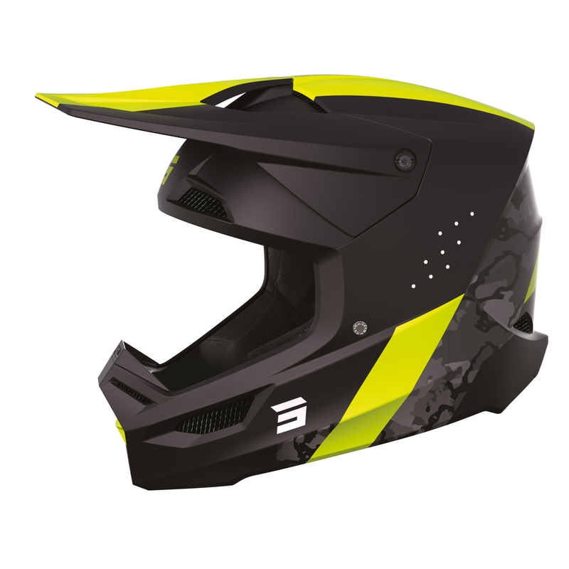 Kask motocrossowy Shot Race Camo czarno-szary-fluo żółty wyprzedaż