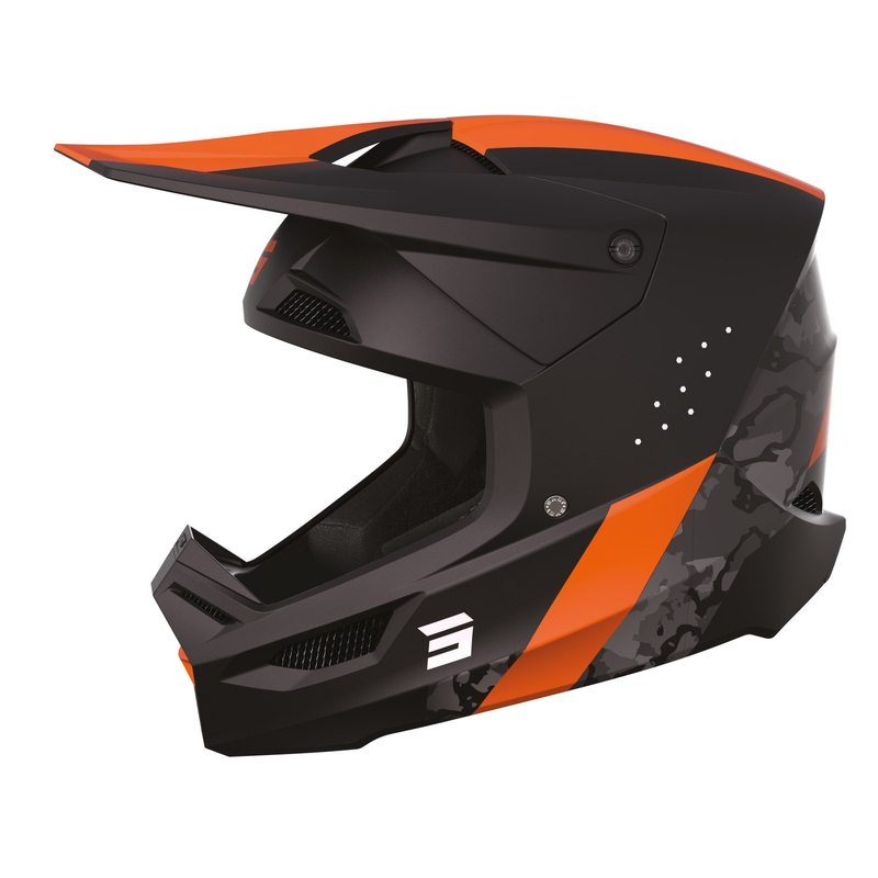 Kask motocrossowy Shot Race Camo czarny-szary-pomarańczowy wyprzedaż