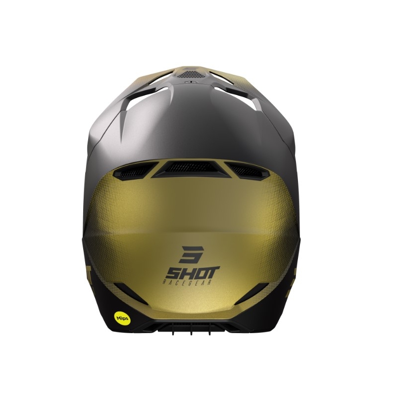 Kask motocrossowy Shot Race Raw czarno-złoty