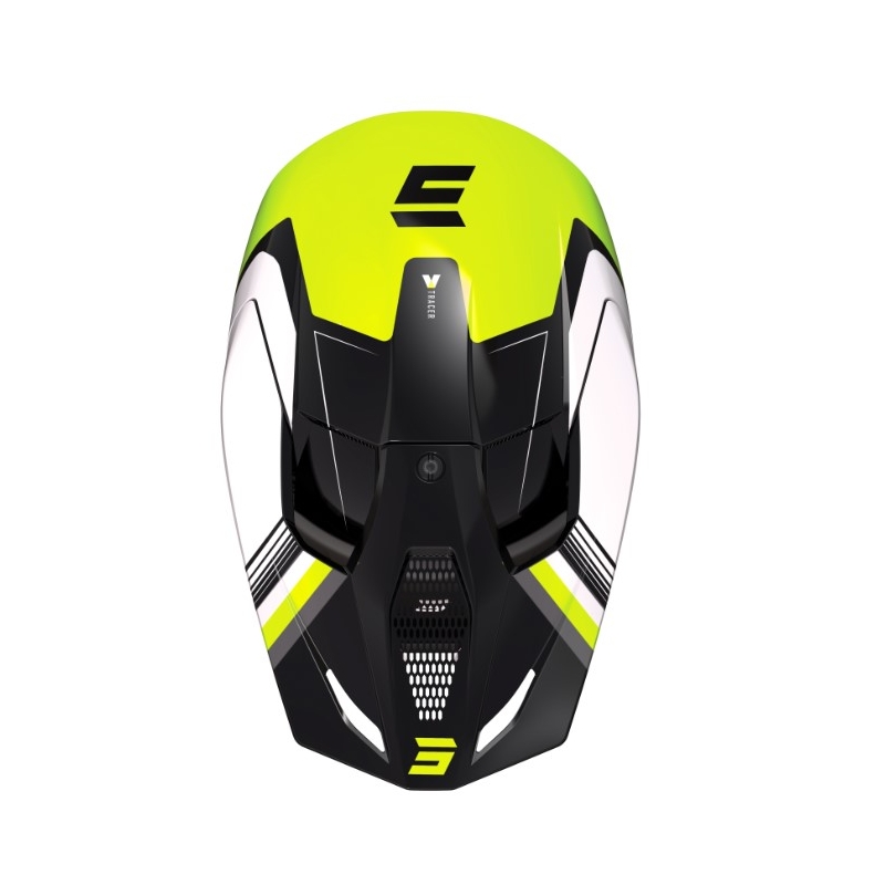 Motokrosová přilba Shot Race Tracer bílo-černo-fluo žlutá wyprzedaż
