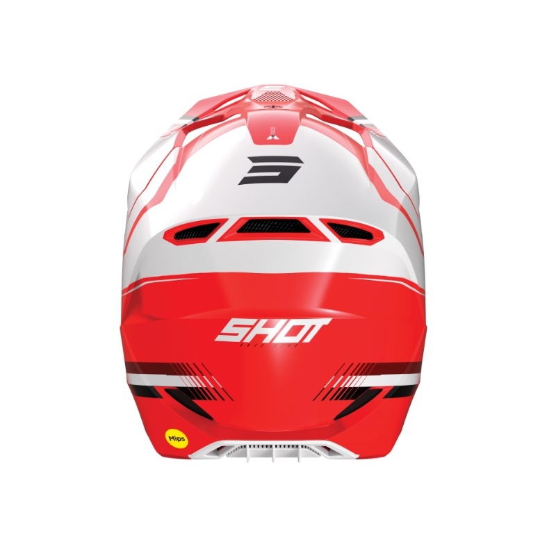Kask motocrossowy Shot Race Tracer biało-czerwony