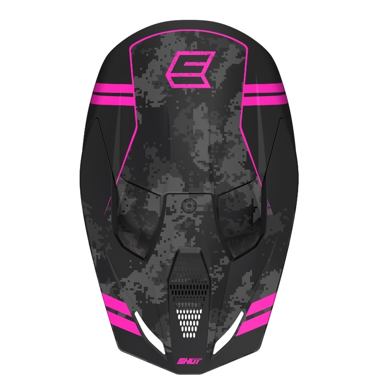 Kask motocrossowy Shot Furious Army czarno-szaro-różowy