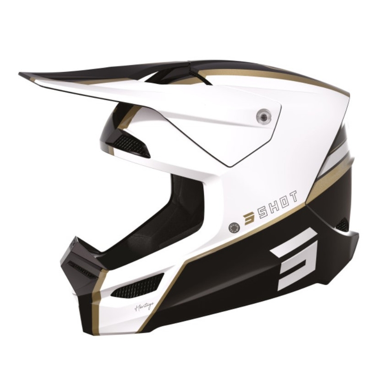 Kask motocrossowy Shot Furious Heritage czarno-złoty-biały wyprzedaż