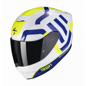 Integralny kask motocyklowy Scorpion EXO-391 Arok biało-niebiesko-neonowo-żółty
