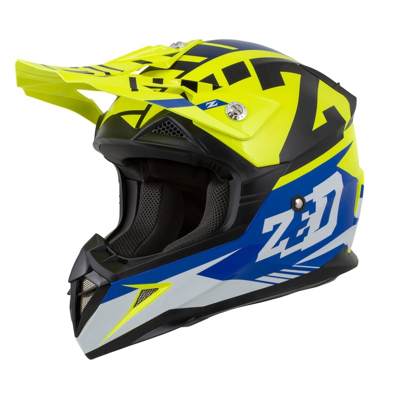 Kask motocrossowy ZED X1.9 blue-fluo żółty-czarny-biały
