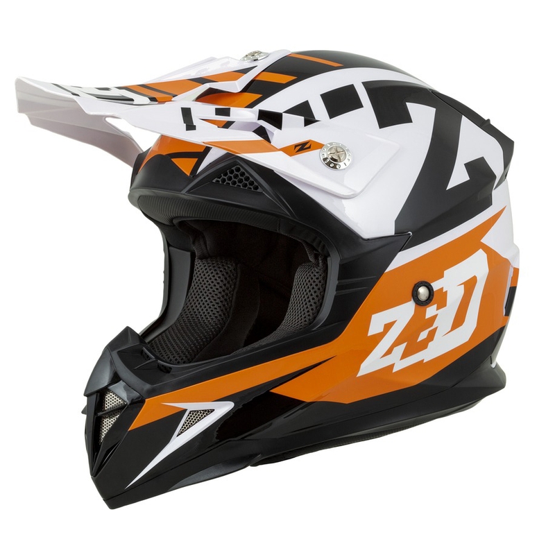 Kask motocrossowy ZED X1.9 pomarańczowo-czarno-biały