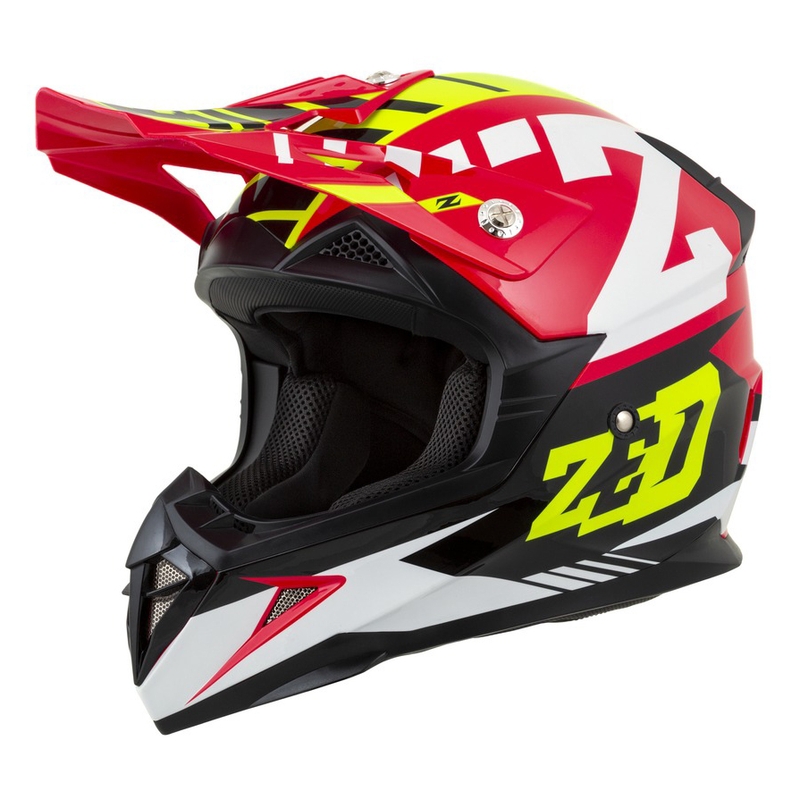 Kask motocrossowy ZED X1.9 czerwony-fluo żółty-czarny-biały