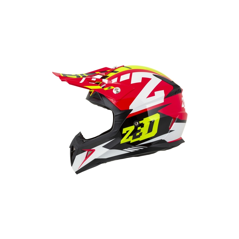 Dziecięcy kask motocrossowy ZED X1.9D czerwony-fluo żółty-czarny-biały