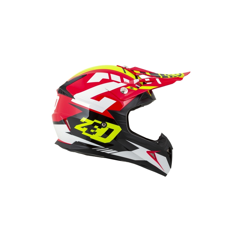 Dziecięcy kask motocrossowy ZED X1.9D czerwony-fluo żółty-czarny-biały