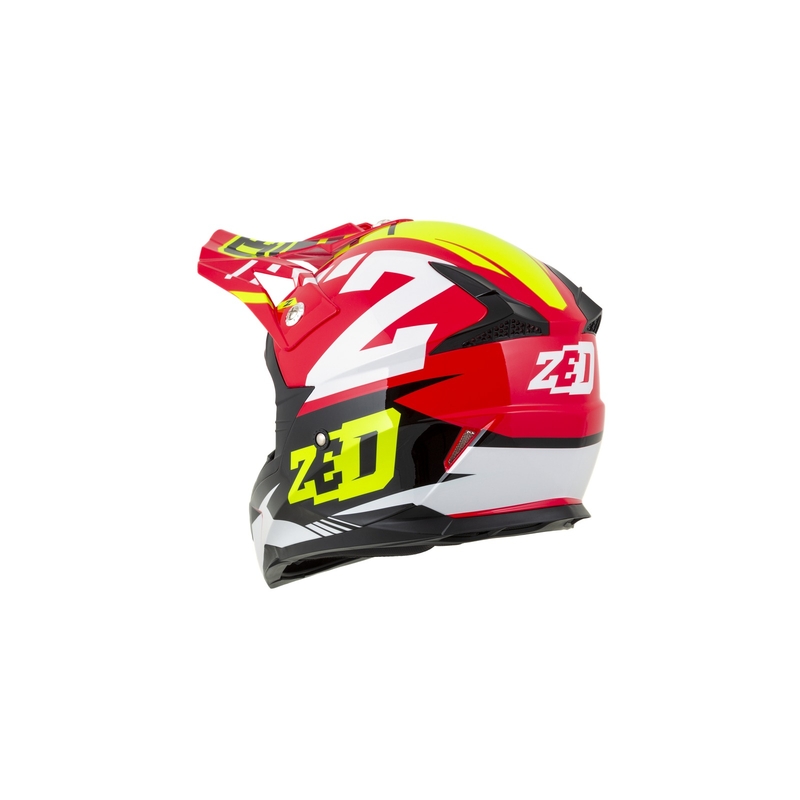 Dziecięcy kask motocrossowy ZED X1.9D czerwony-fluo żółty-czarny-biały
