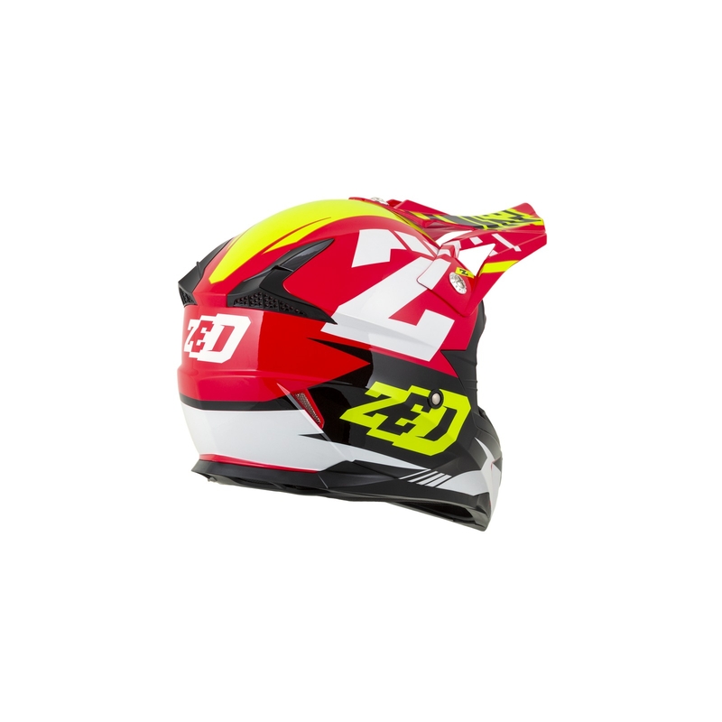 Dziecięcy kask motocrossowy ZED X1.9D czerwony-fluo żółty-czarny-biały